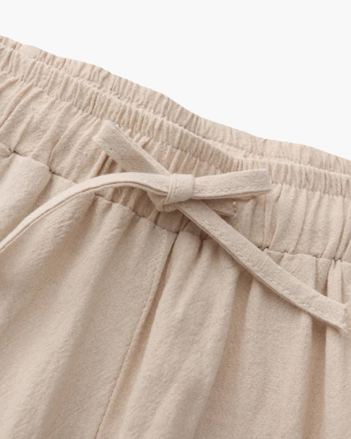 Pantalone in Lino Uomo Vita Elastica Taglio Ampio