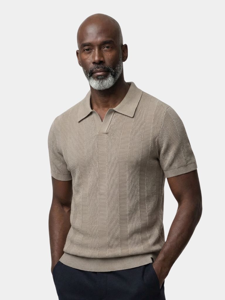 Polo Uomo Beige Stile Classico Senza Tempo