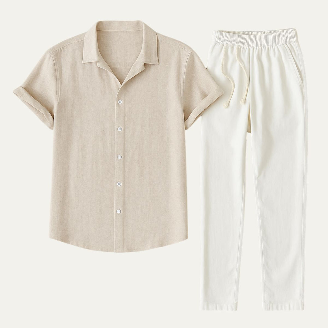 Classico Set Estivo Uomo Amalfi Lino Pantaloni