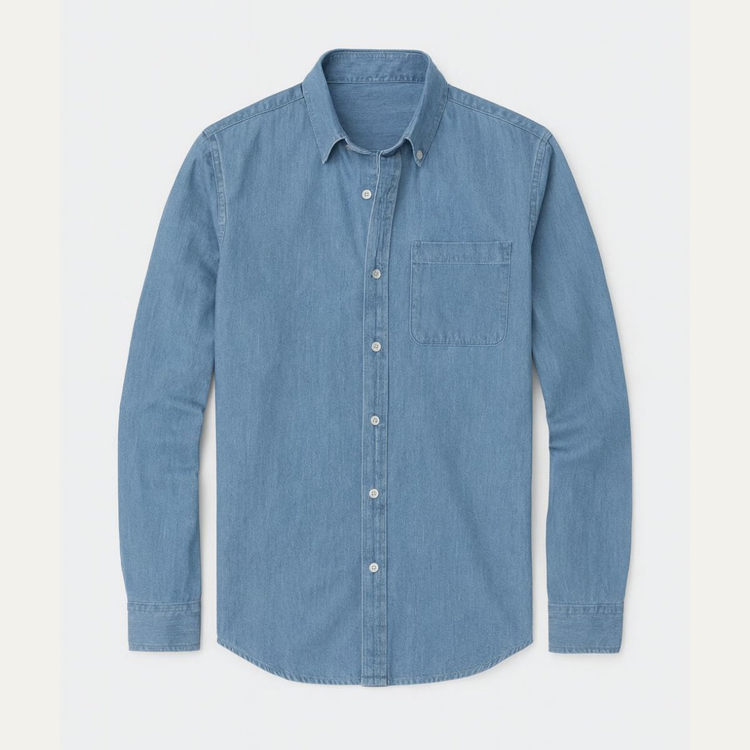 Camicia uomo jeans cotone stile casual