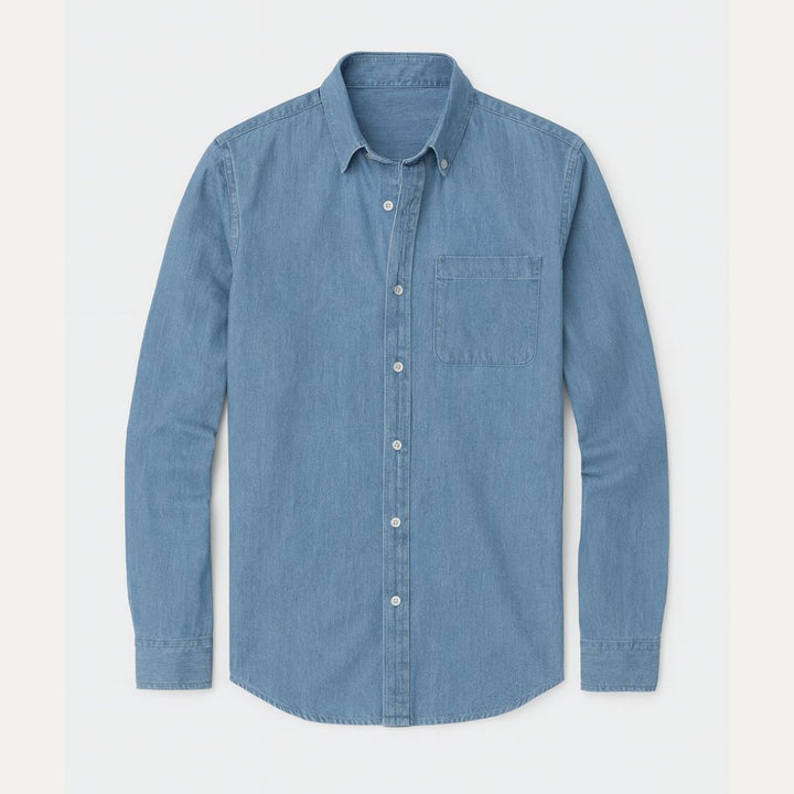 Camicia uomo jeans cotone stile casual