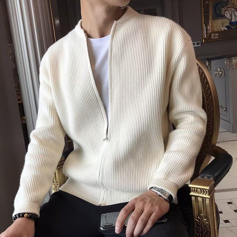 Cardigan Uomo Invernale a Tinta Unita Taglio Classico