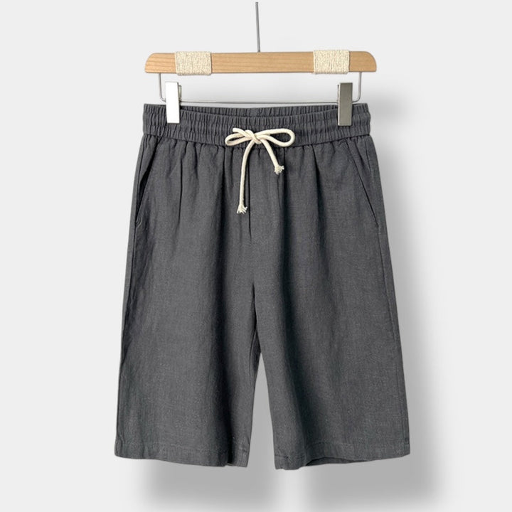Elegante Pantaloncini Uomo Relaxed Fit Vita Media Tasche