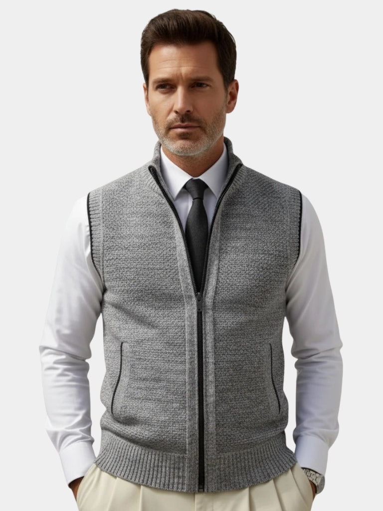 Elegante gilet con zip integrale