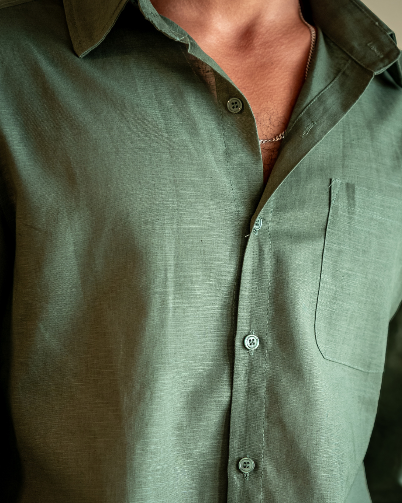 Camicia in Lino Uomo 100% Lino Vestibilità Oversize