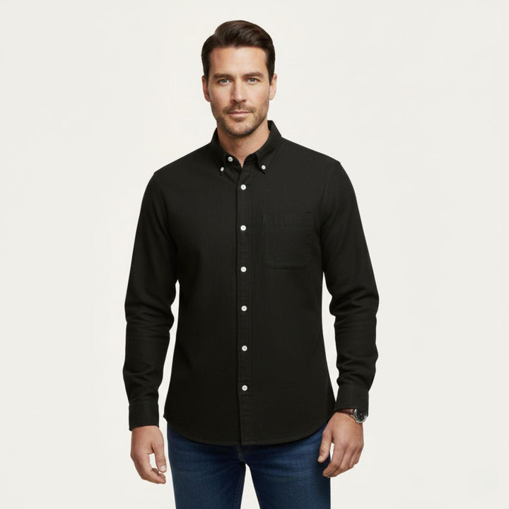 Camicia uomo jeans cotone stile casual
