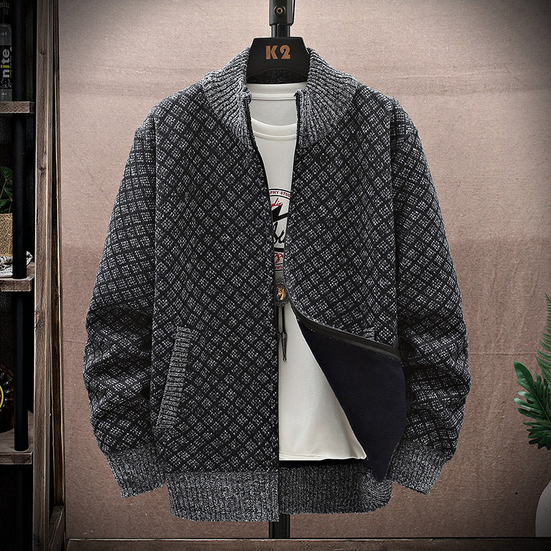 Cardigan Uomo in Maglia con Zip Vestibilità Ampia
