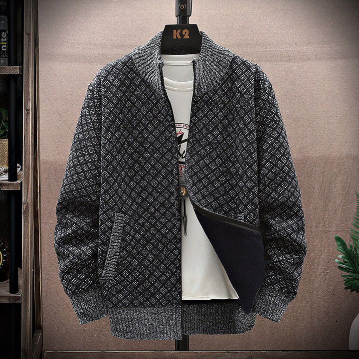 Cardigan Uomo in Maglia con Zip Vestibilità Ampia