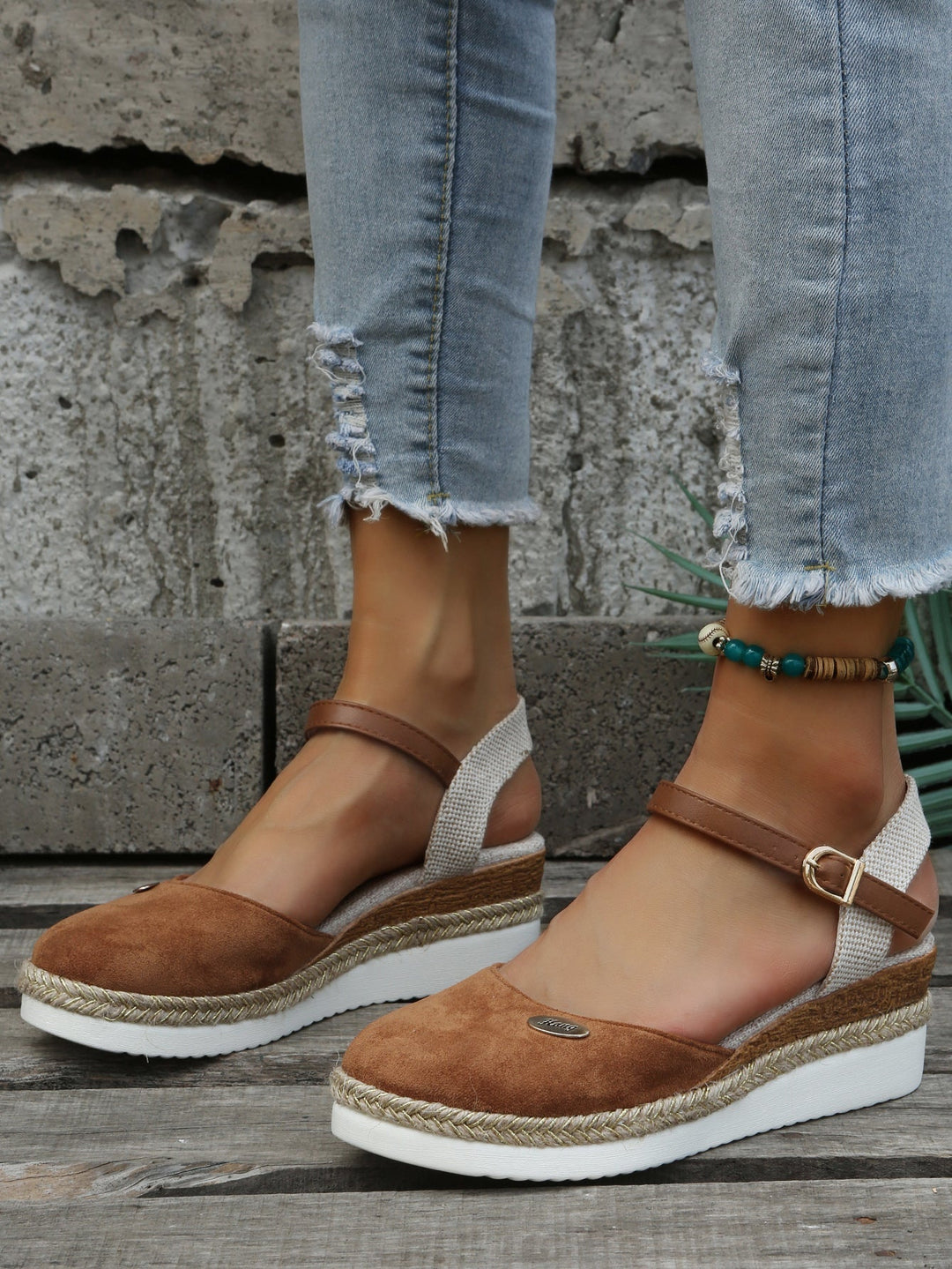 Elegante Espadrillas Lillian Punta Chiusa Plateau
