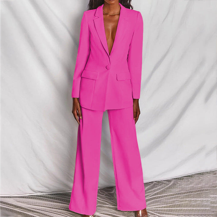 Tailleur Donna Elegante con Blazer Strutturato e Pantalone Dritto