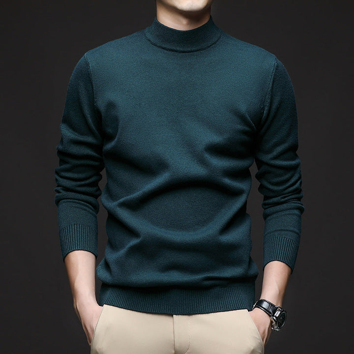 Maglione Uomo Mezza Dolcevita Slim Fit Manica Lunga