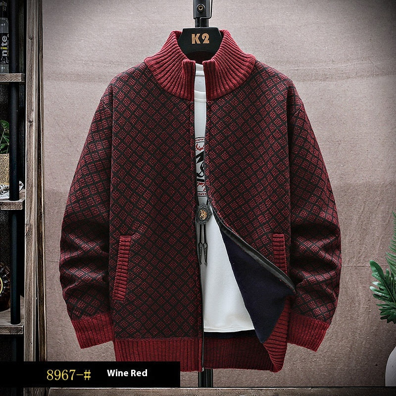 Cardigan Uomo in Maglia con Zip Vestibilità Ampia