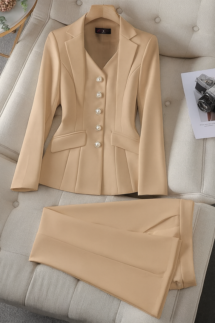 Tailleur Donna Suit con Blazer Foderato e Pantalone Regular Fit