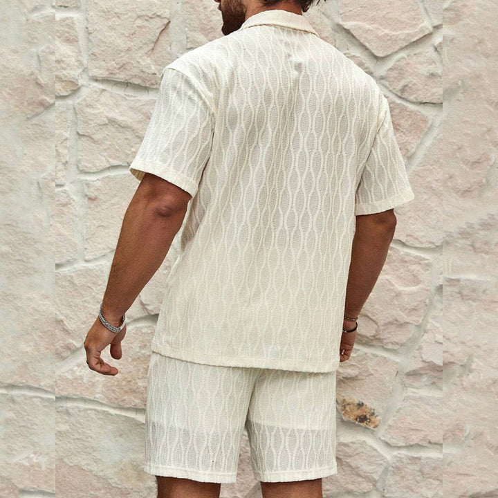 Completo uomo estivo camicia e shorts cotone