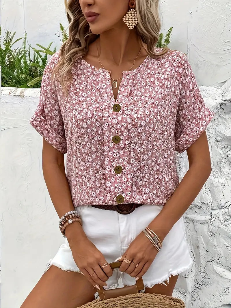 T shirt florale donna camicia chic