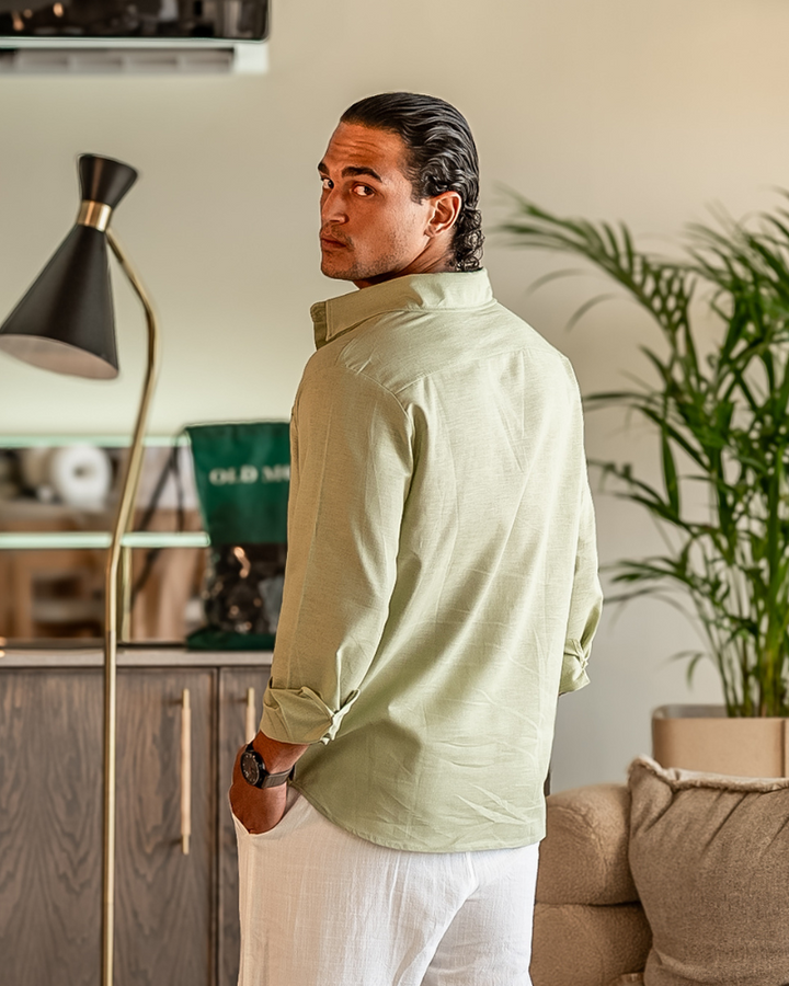 Camicia in Lino Uomo 100% Lino Vestibilità Oversize