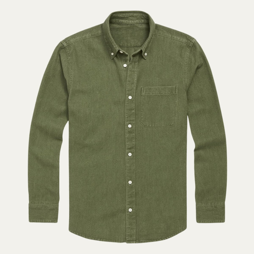 Camicia uomo jeans cotone stile casual