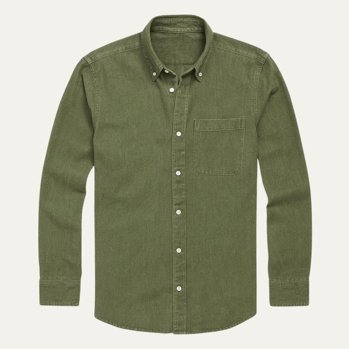 Camicia uomo jeans cotone stile casual