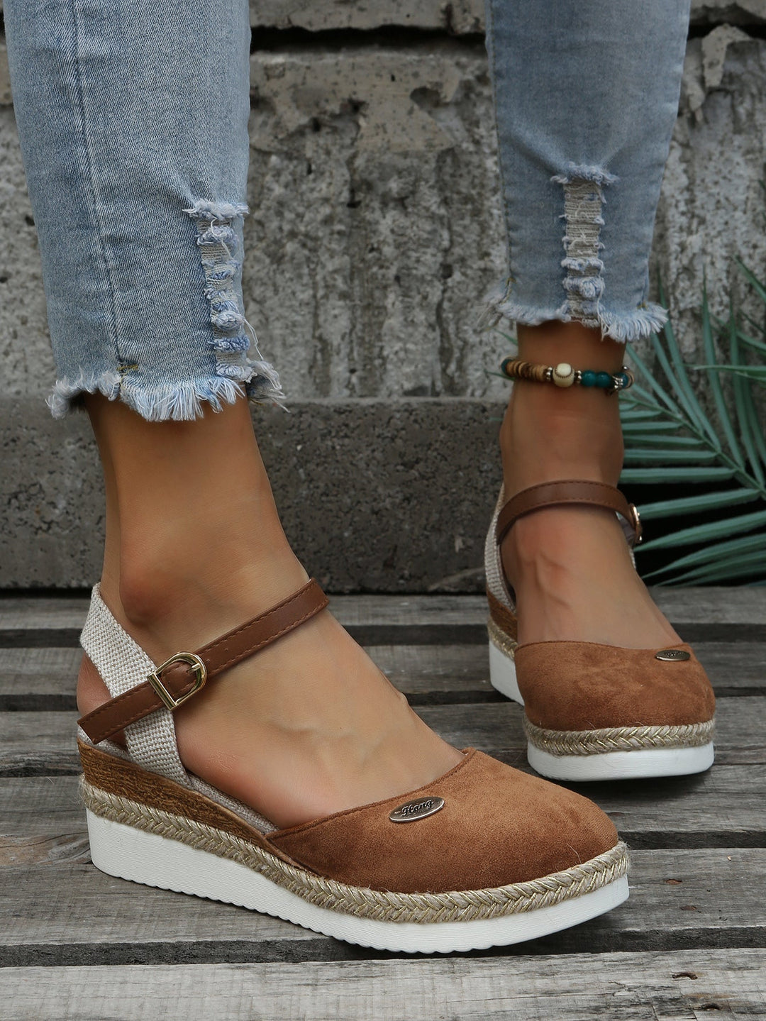 Elegante Espadrillas Lillian Punta Chiusa Plateau