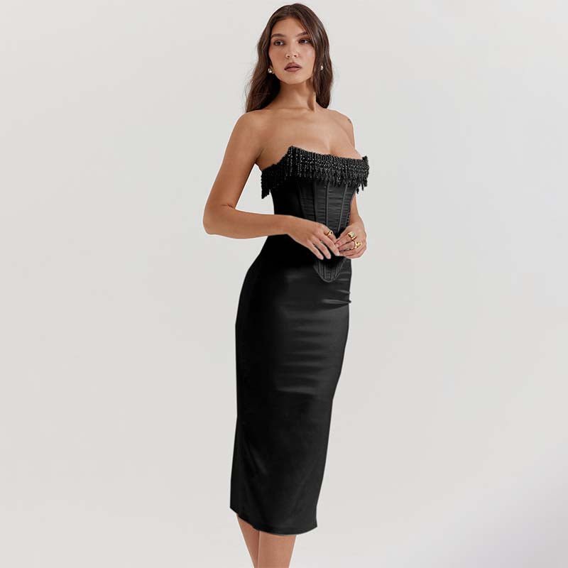 Elegante Abito Lungo Sharlene Senza Spalline