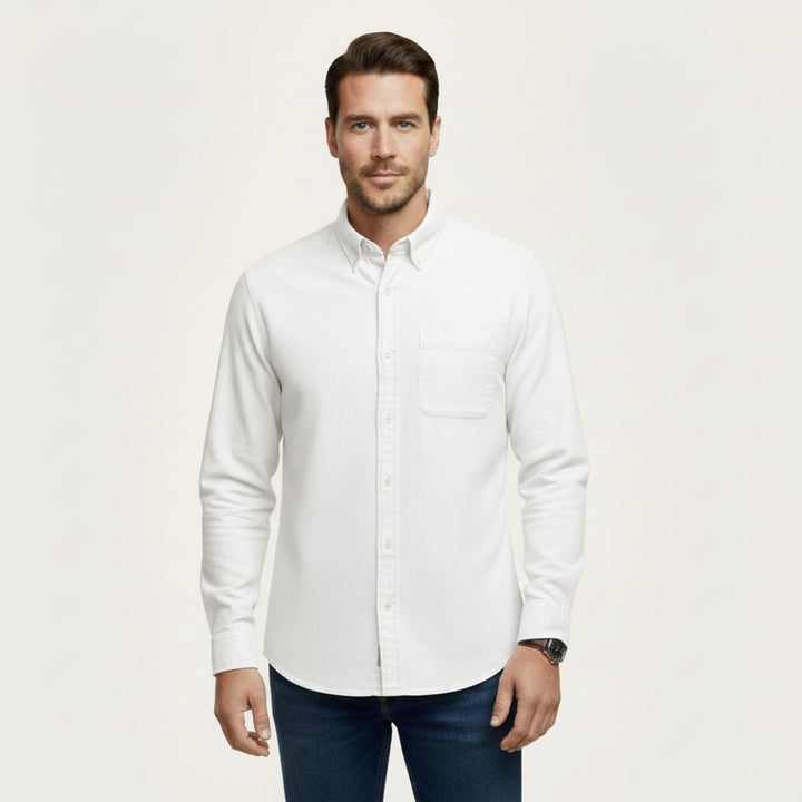 Camicia uomo jeans cotone stile casual