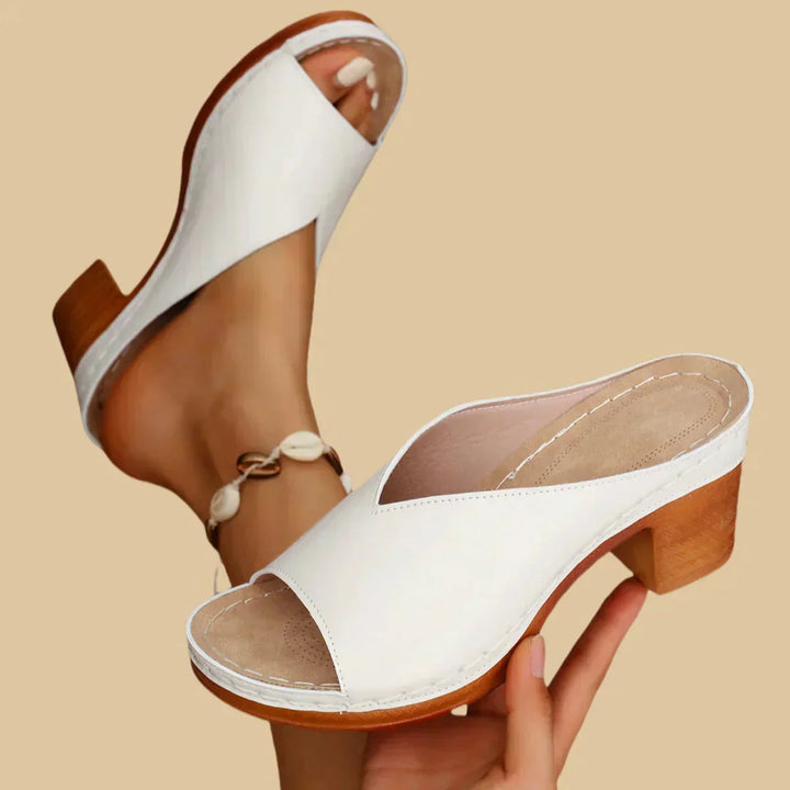 Elegante Sandalo Tacco Grosso Donna Ortopedico