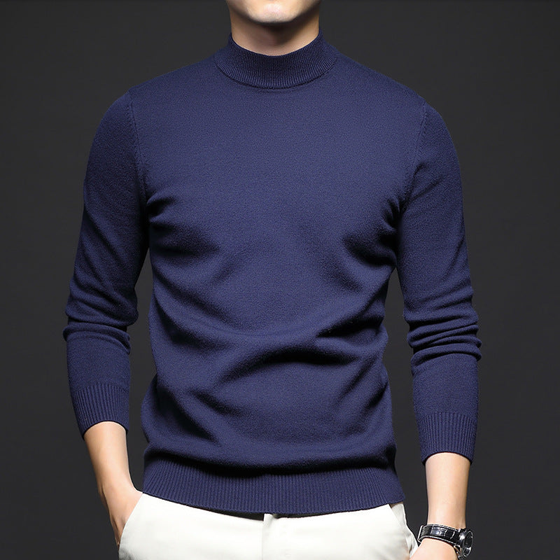 Maglione Uomo Mezza Dolcevita Slim Fit Manica Lunga
