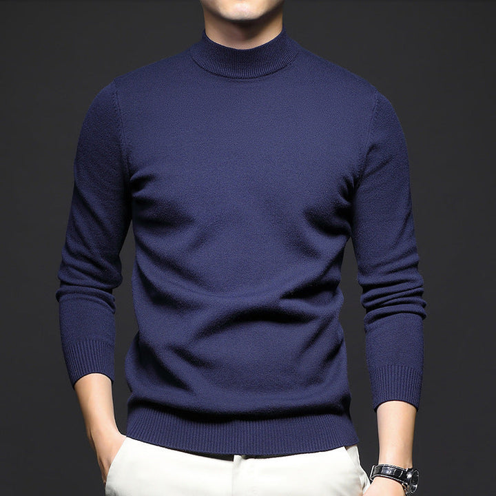 Maglione Uomo Mezza Dolcevita Slim Fit Manica Lunga