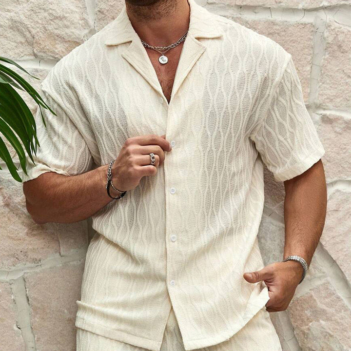 Completo uomo estivo camicia e shorts cotone