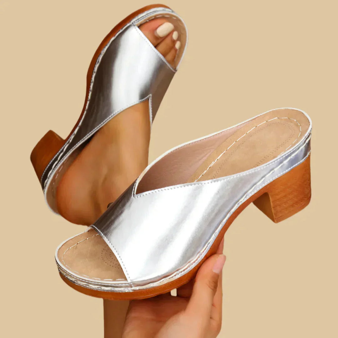 Elegante Sandalo Tacco Grosso Donna Ortopedico