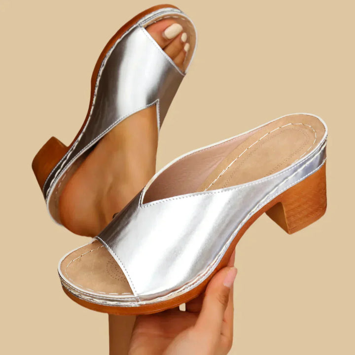 Elegante Sandalo Tacco Grosso Donna Ortopedico