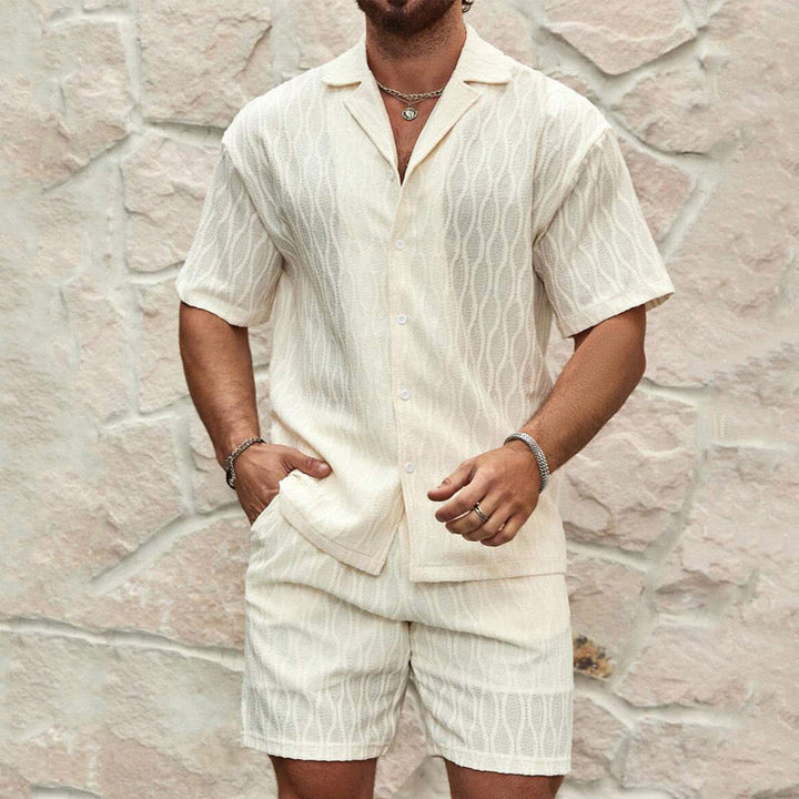 Completo uomo estivo camicia e shorts cotone
