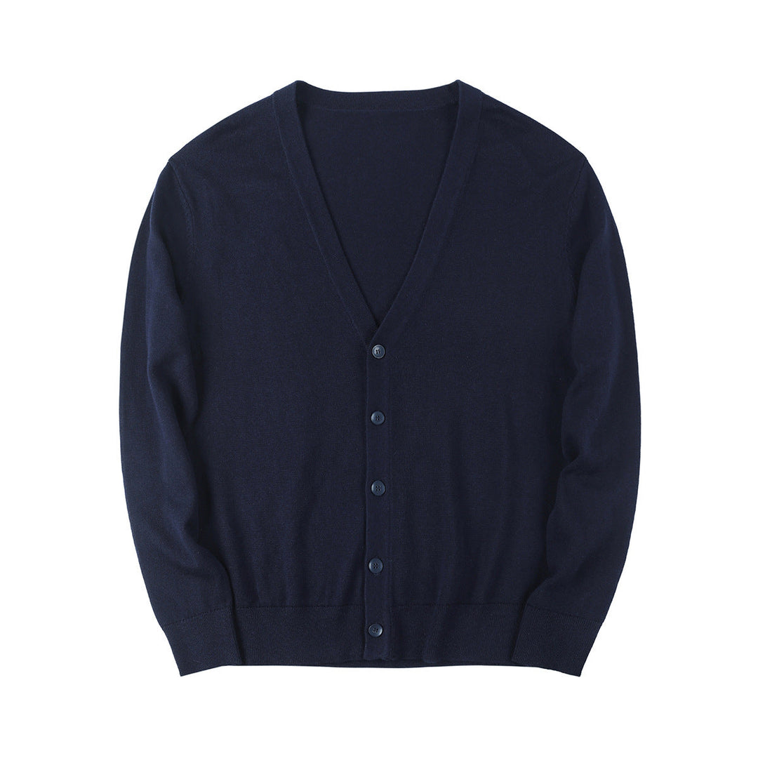 Maglione Cardigan Scollo a V Uomo Slim Fit in Cotone
