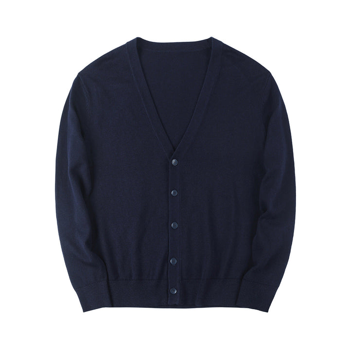 Maglione Cardigan Scollo a V Uomo Slim Fit in Cotone