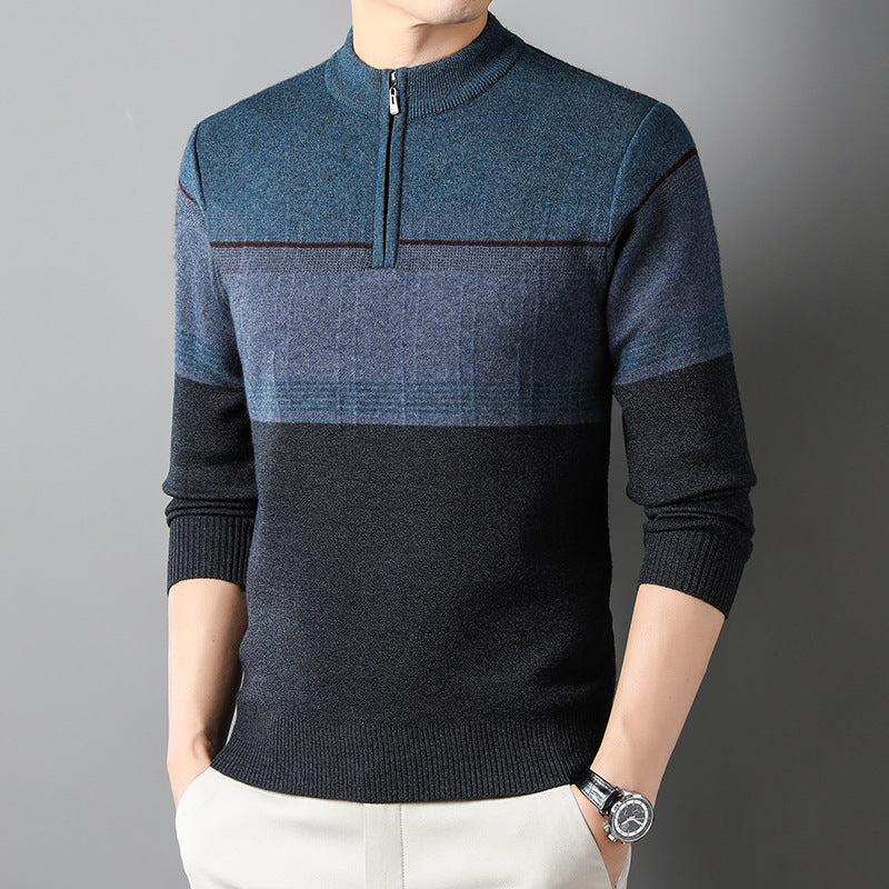Maglione Uomo Girocollo con Zip e Vestibilità Ampia
