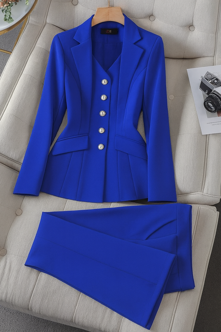 Tailleur Donna Suit con Blazer Foderato e Pantalone Regular Fit