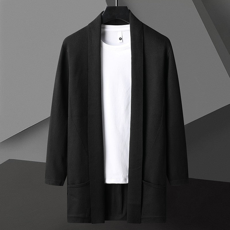 Cardigan Uomo Aperto Davanti Maniche a Pipistrello