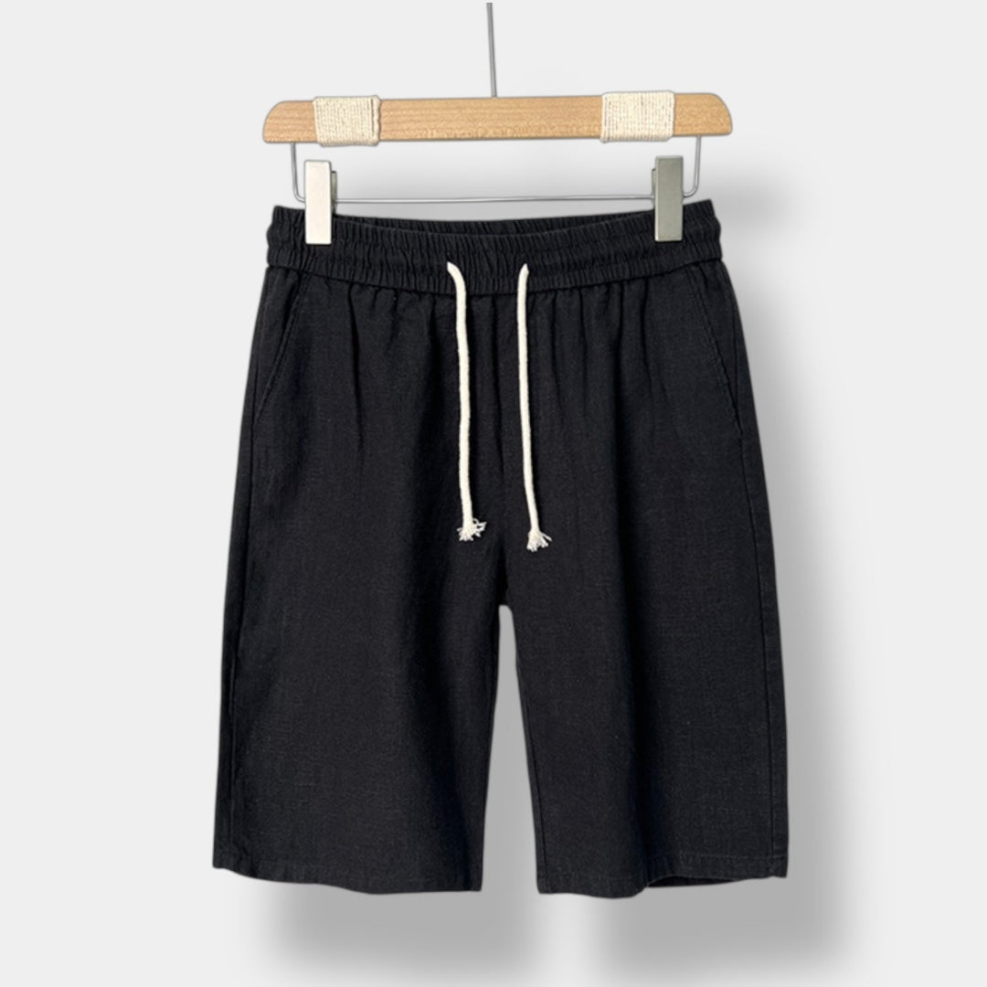 Elegante Pantaloncini Uomo Relaxed Fit Vita Media Tasche
