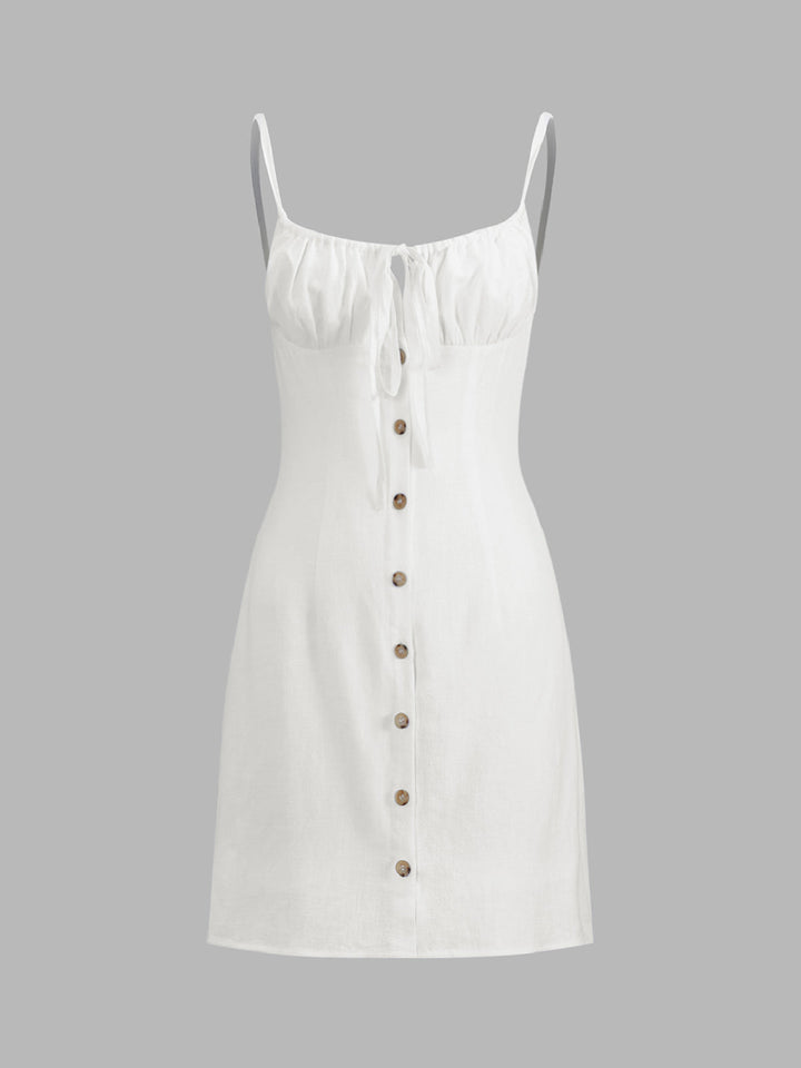 Abito mini elegante lino cotone
