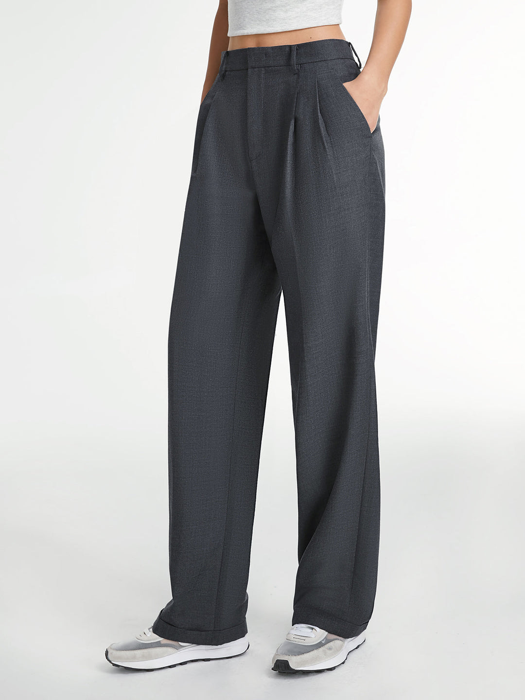 Pantaloni donna eleganti gamba dritta