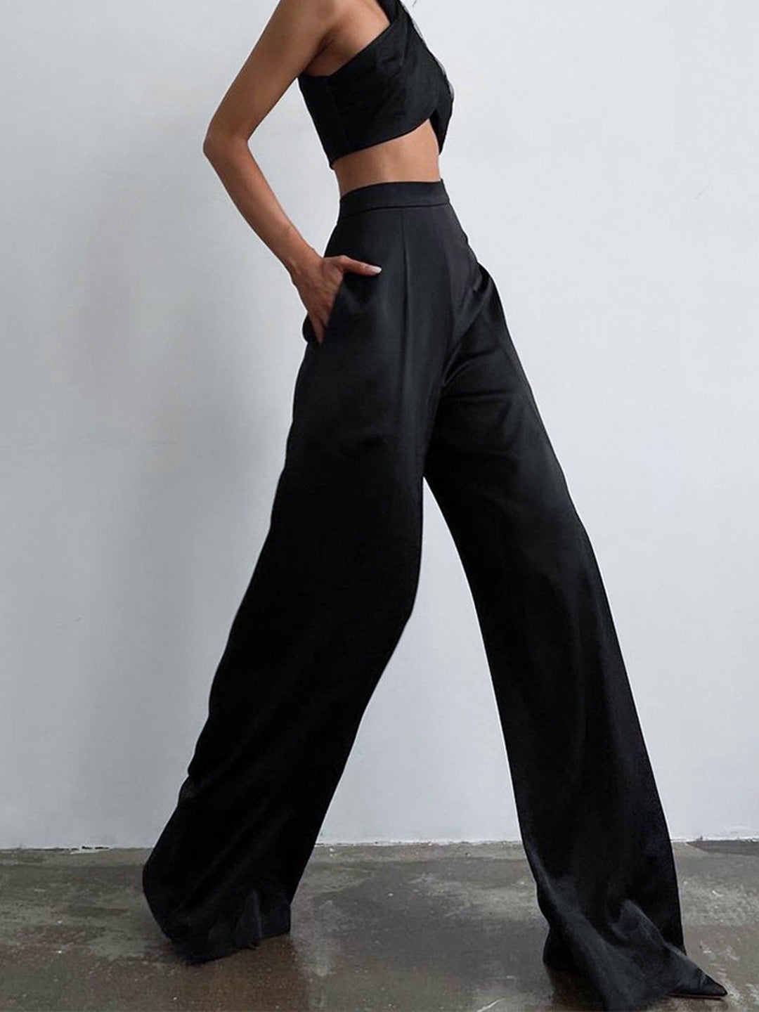 Pantaloni donna palazzo raso eleganti