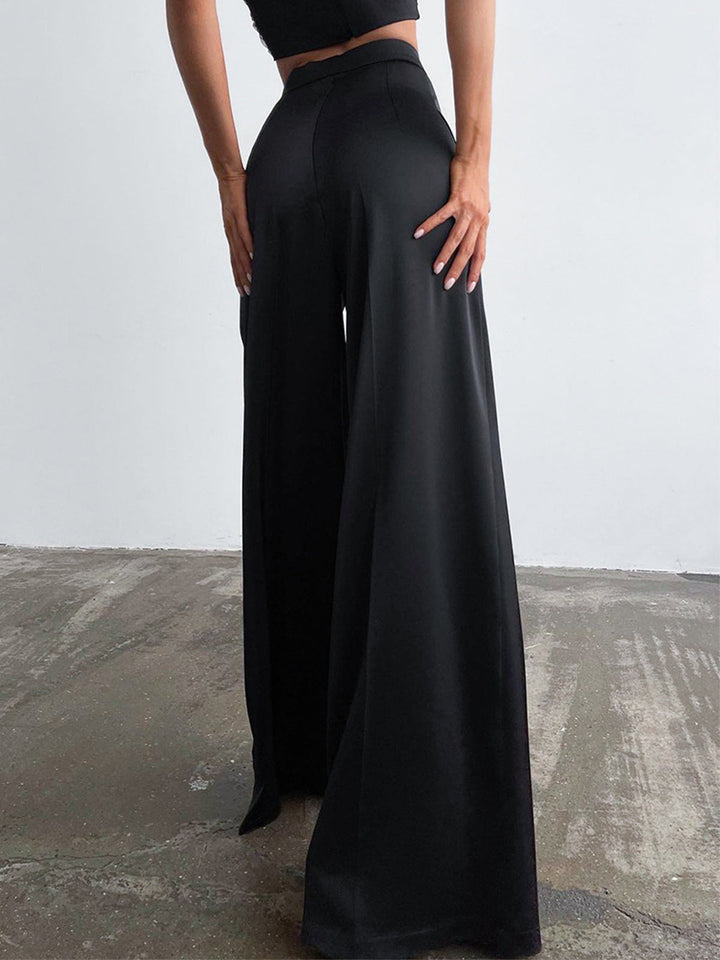 Pantaloni donna palazzo raso eleganti
