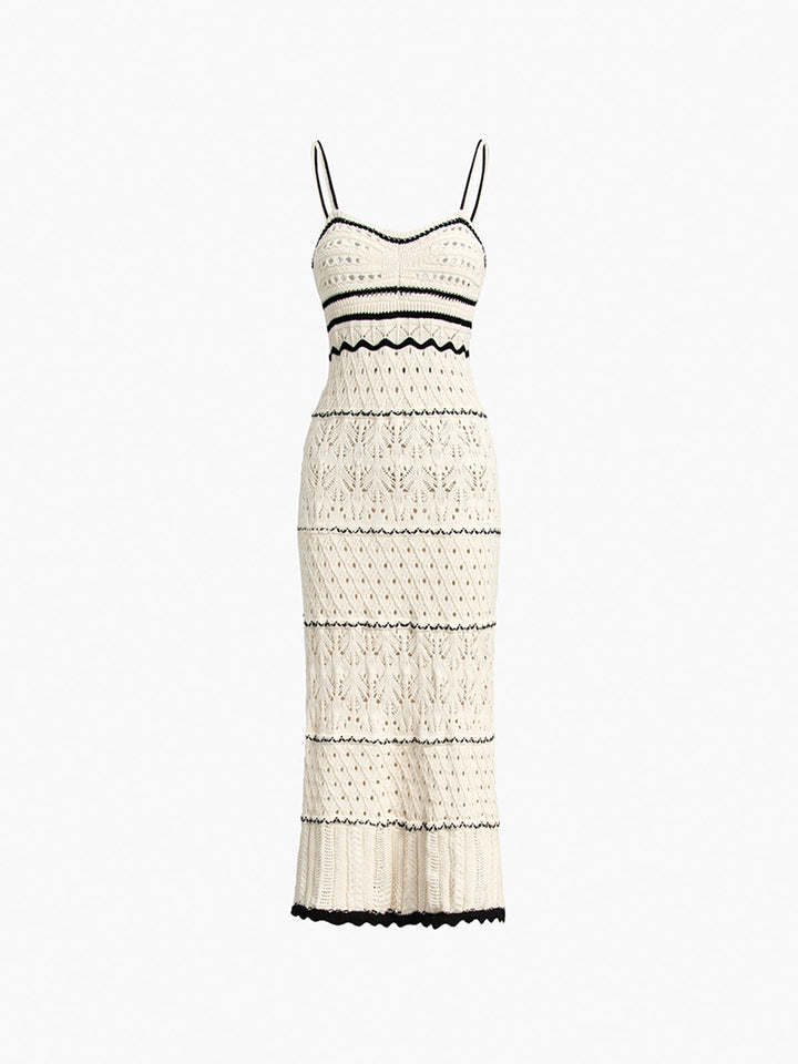 Elegante abito midi bohemien con spalline e stampa floreale