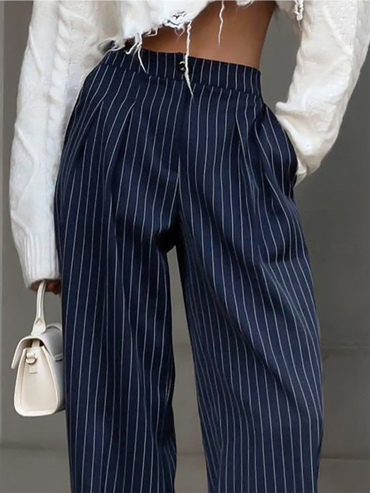Pantaloni donna eleganti gessati larghi