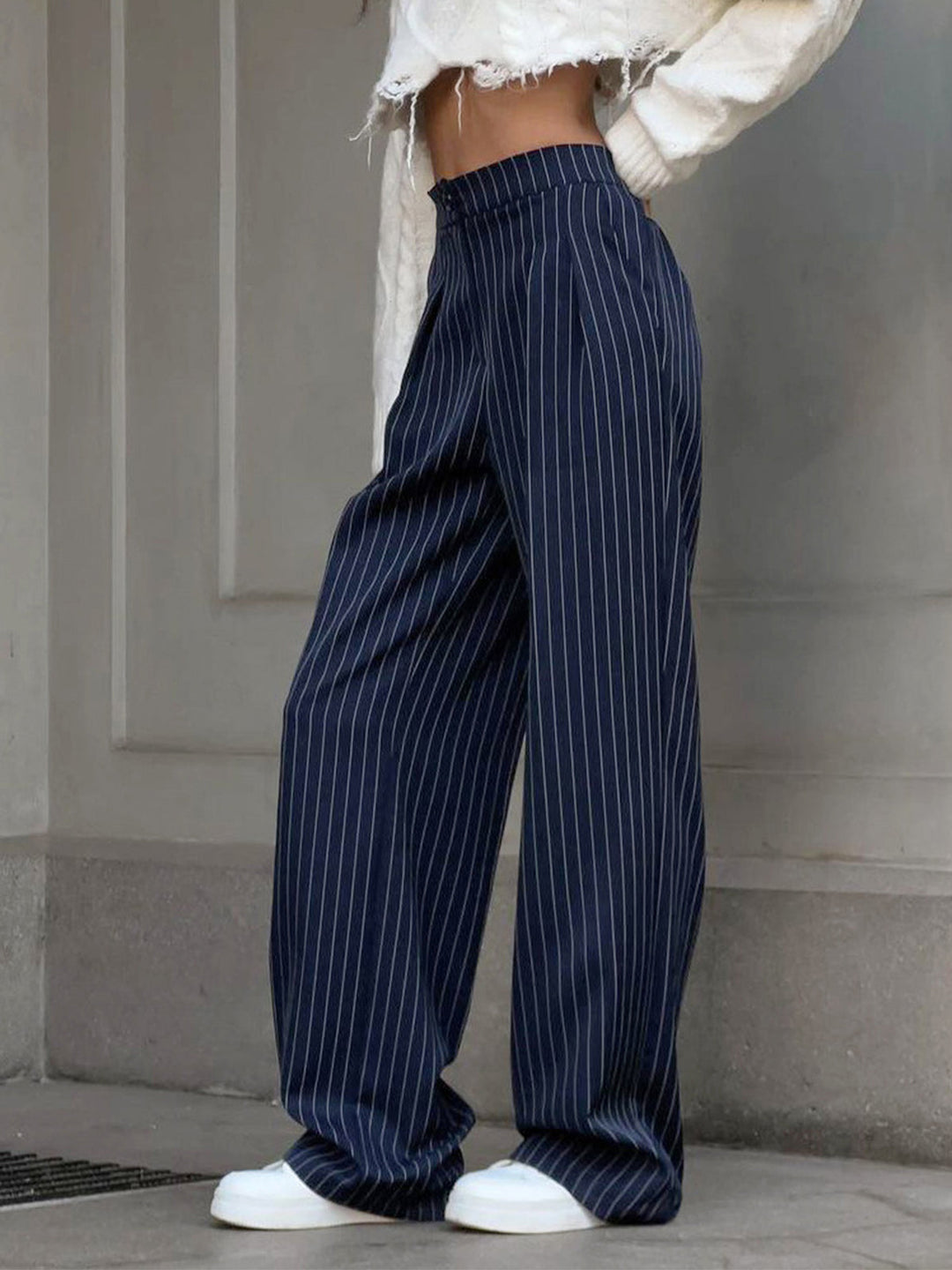 Pantaloni donna eleganti gessati larghi