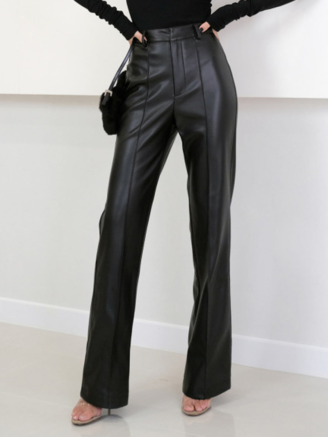 Pantaloni donna lussuosi pelle sintetica