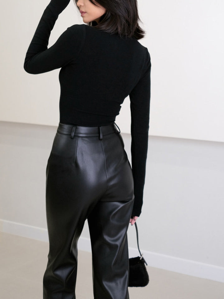 Pantaloni donna lussuosi pelle sintetica