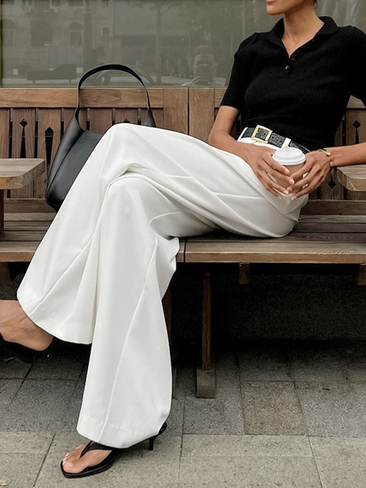 Pantaloni donna palazzo vita alta