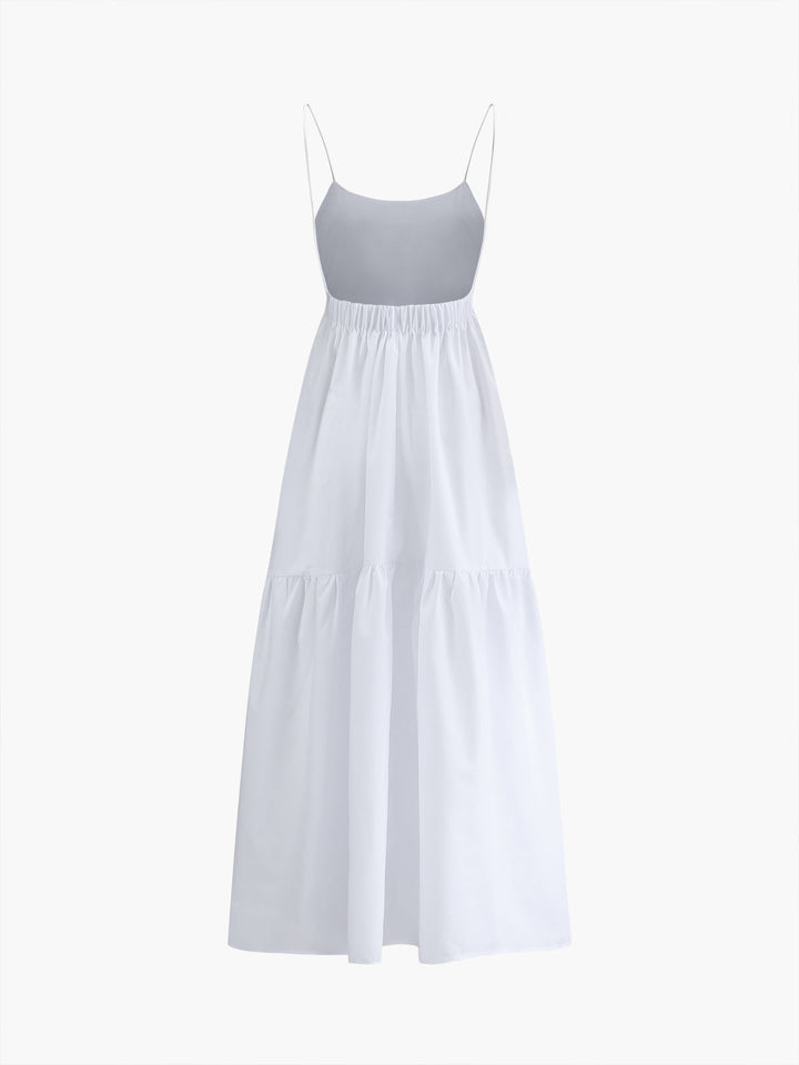 Elegante Abito Lungo Schiena Scoperta Scollo Profondo