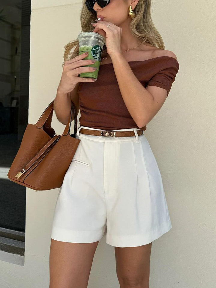 Pantaloncini donna eleganti vita alta